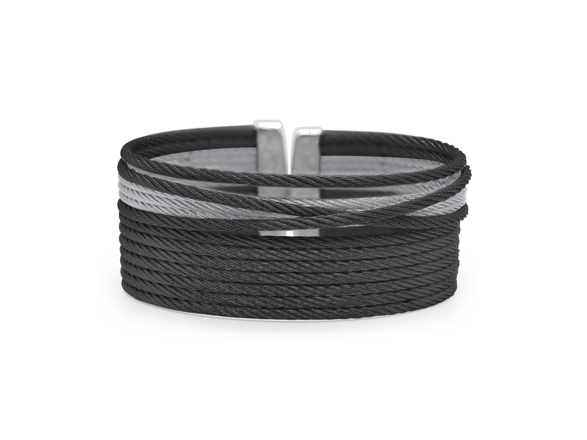 Black & Grey Cable Openwork Cuff