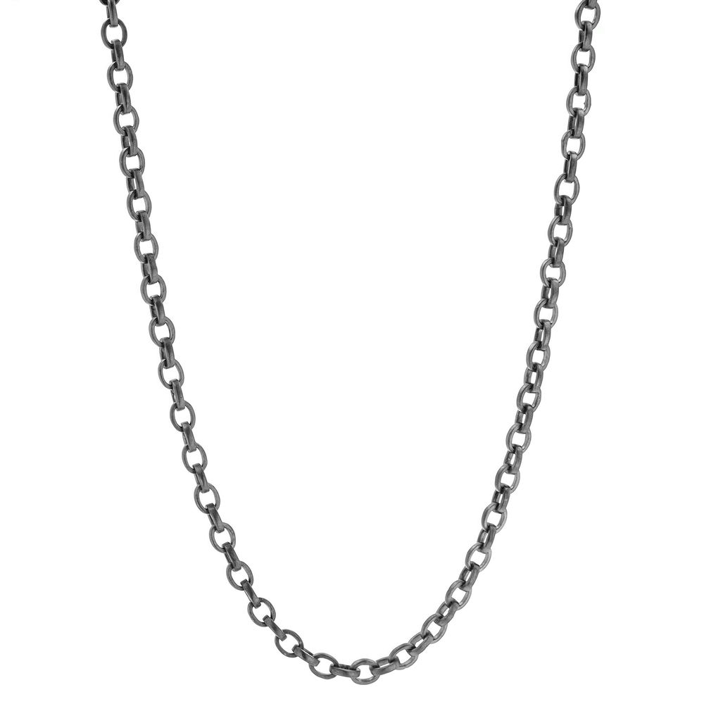 Shot of 18"/20" Handmade Blackened Rhodium Sterling Silver Chain