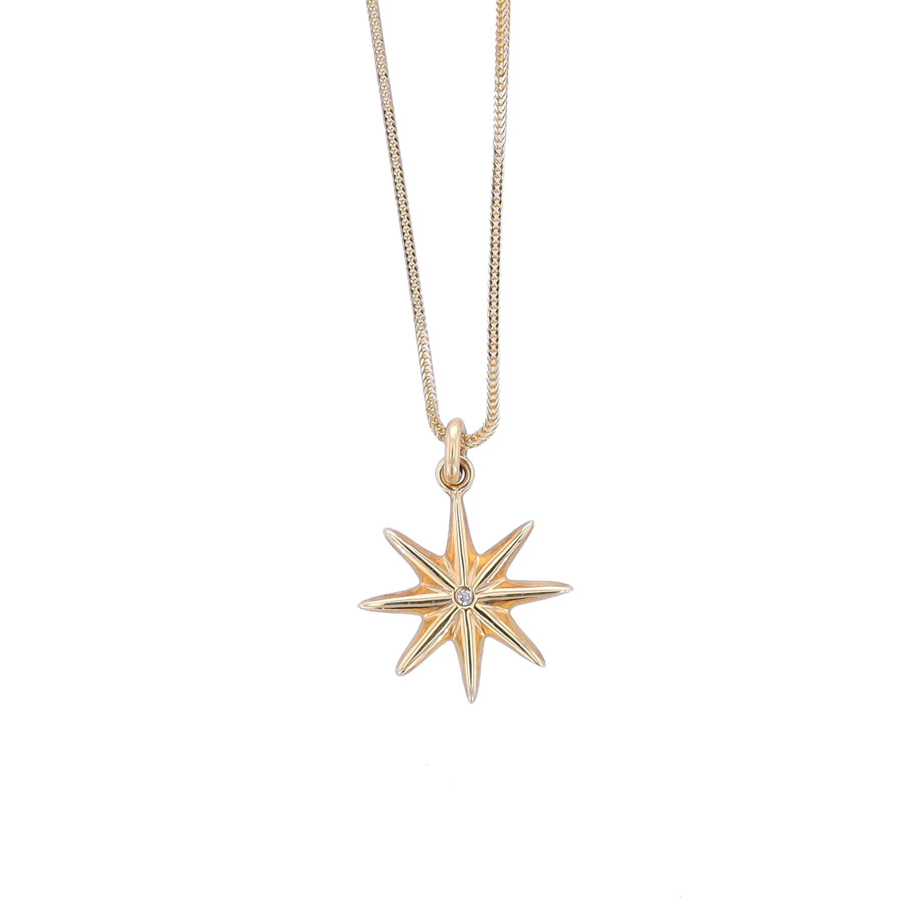 Baby Starz Necklace with a Diamond in 18k Yellow