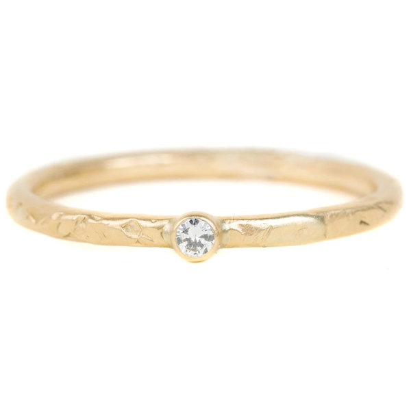 Closeup photo of Goldyn Stacker Band - 18k Gold + Reclaimed Diamonds