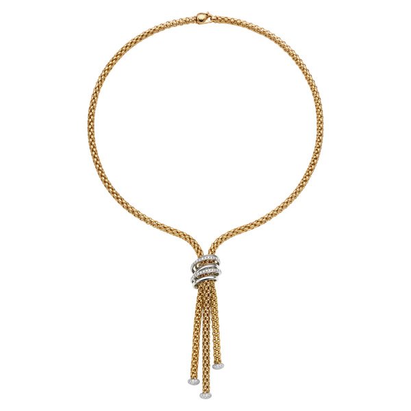 Solo Lariat Necklace with Pave Diamond