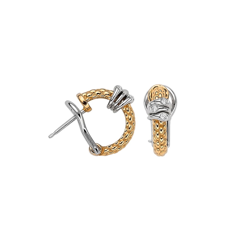 Shot of 18k Fope Prima Huggie Earrings