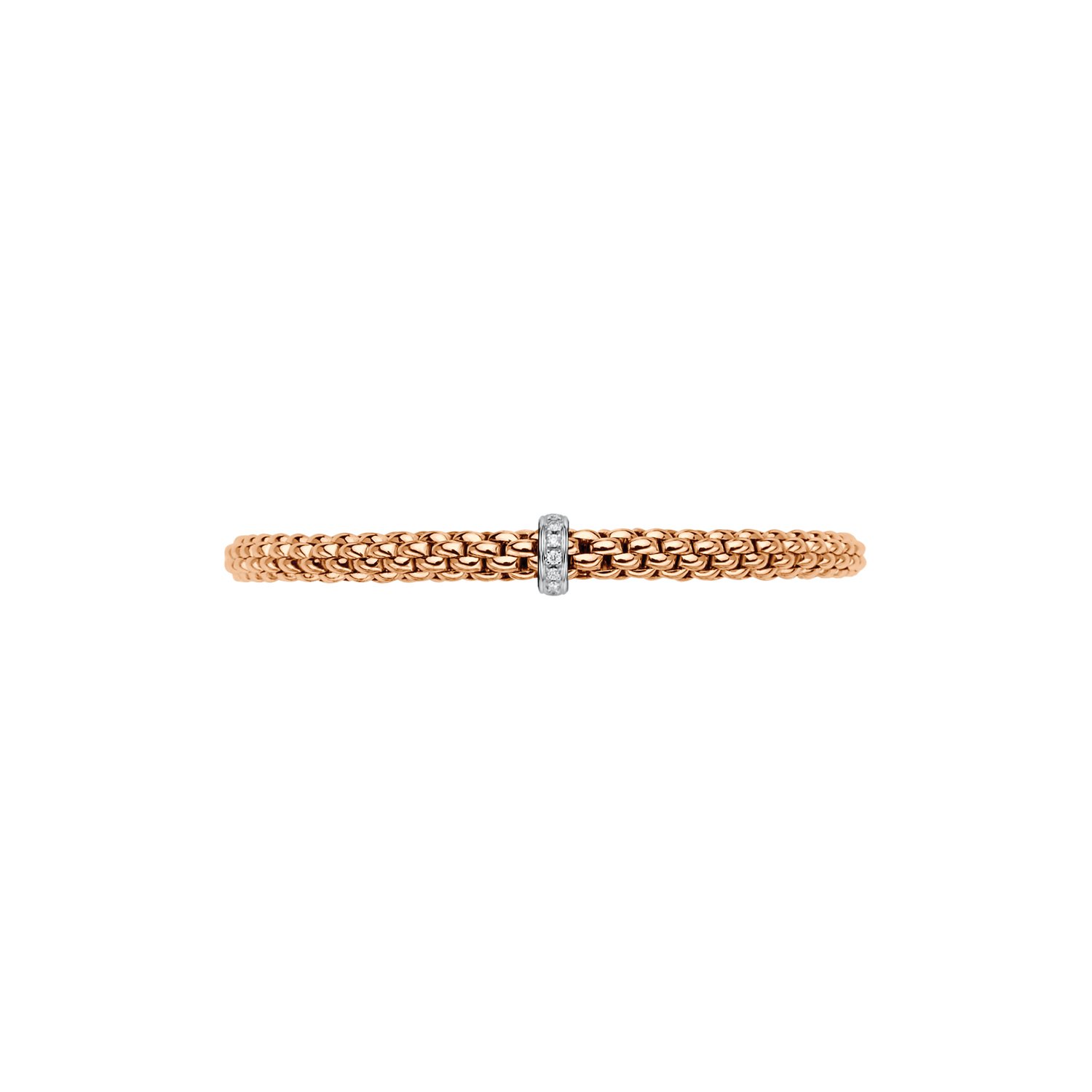 Solo Flex'It Bracelet with Single Row Pave Diamond Rondel
