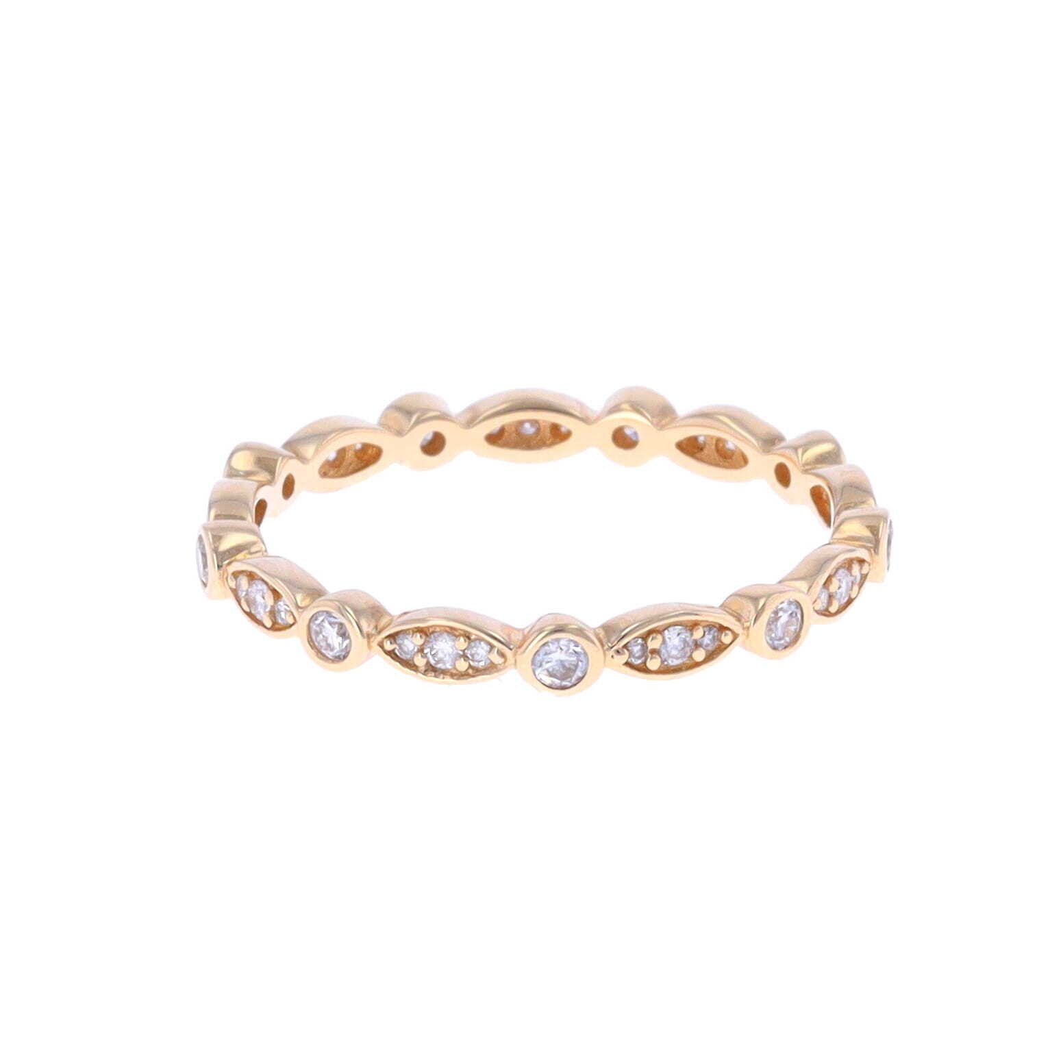 14k Marquis & Round Eternity Stack Band