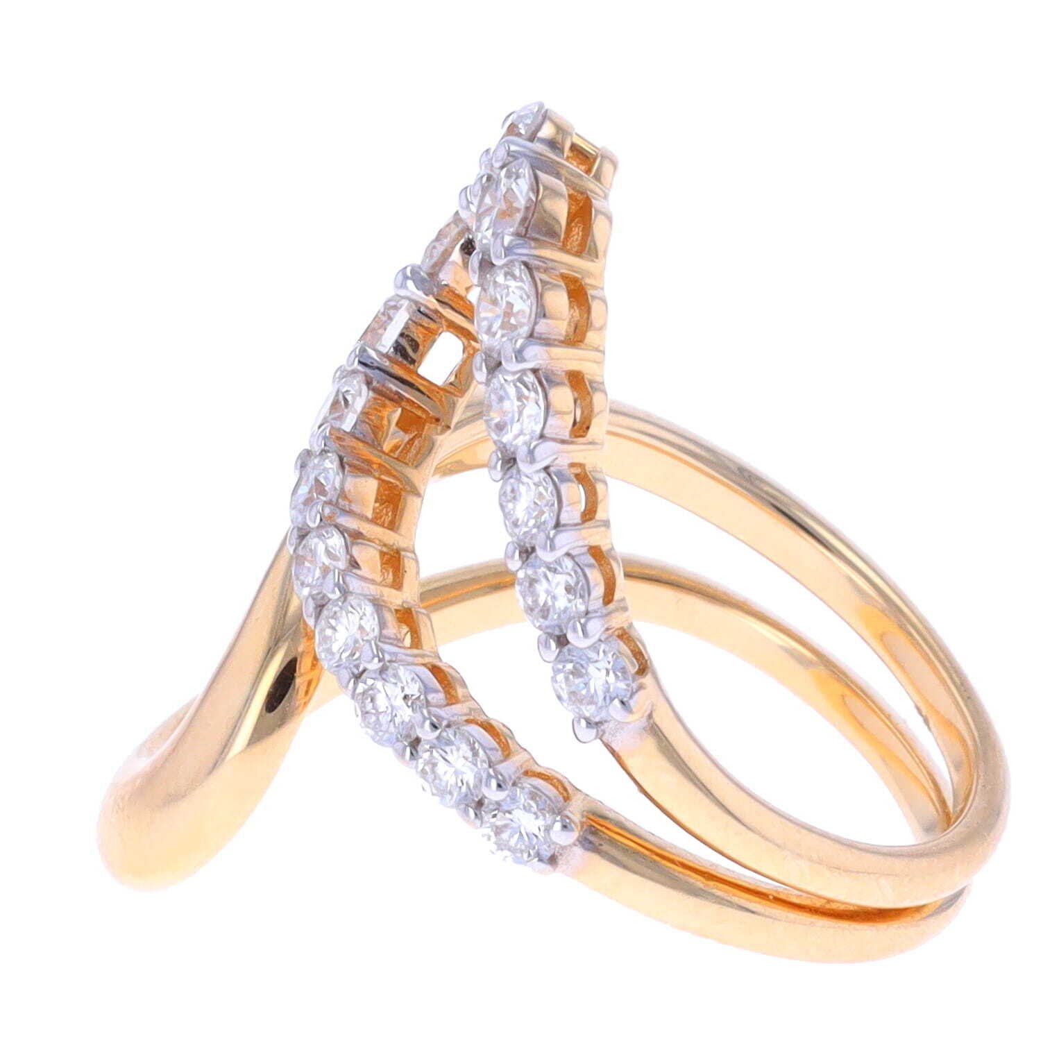14k Modern Open Wave Ring with Diamond