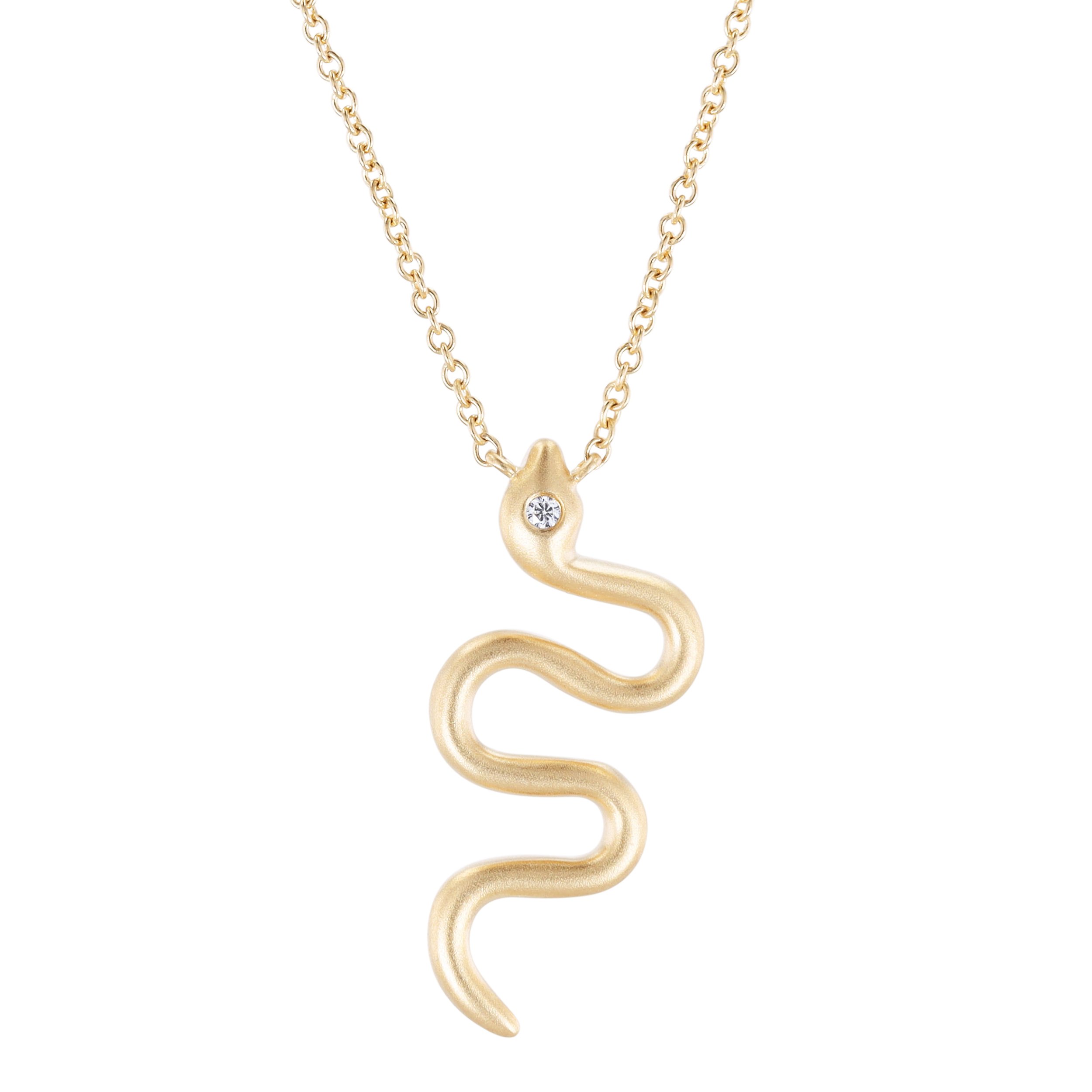 14k Snake Pendant Necklace