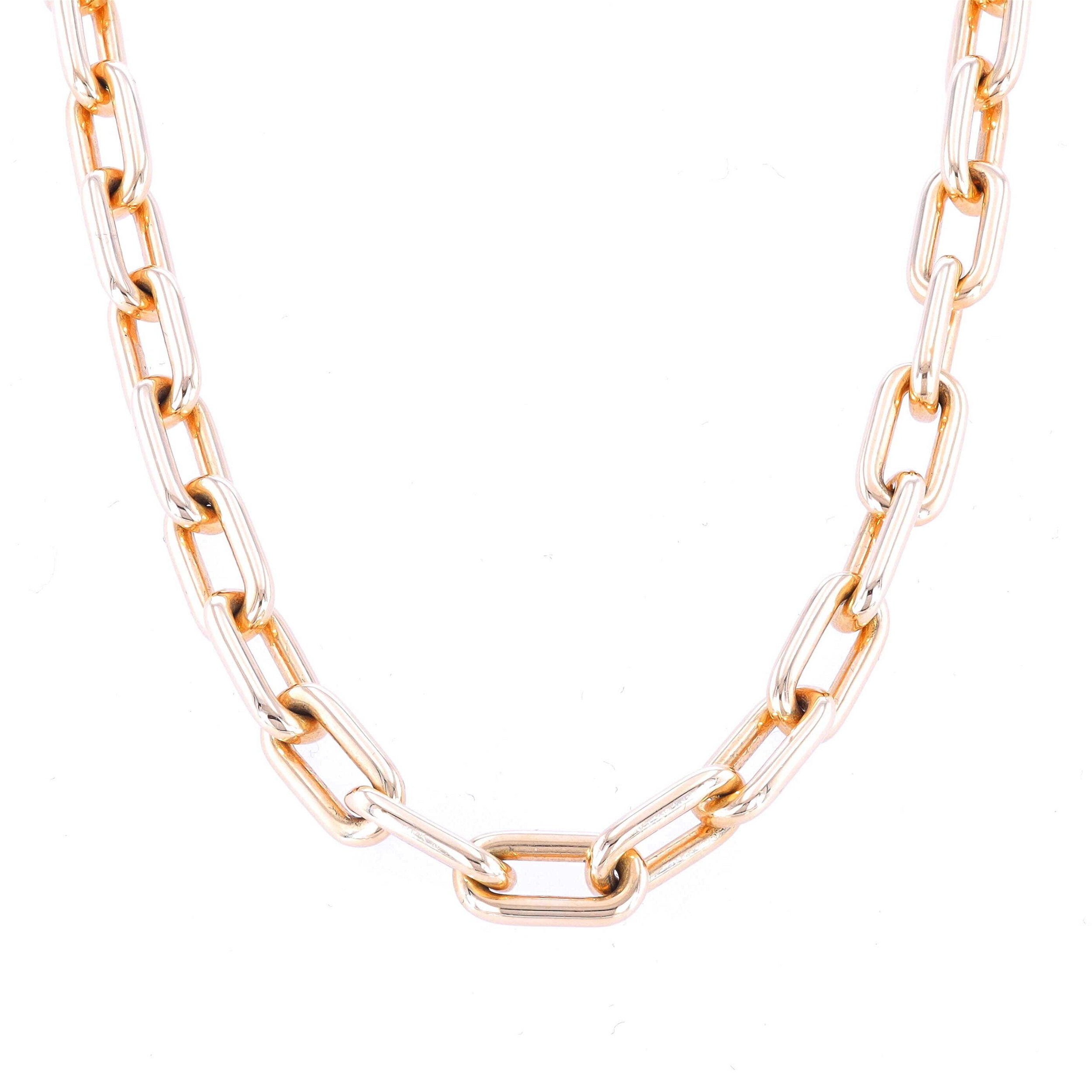 Solid 14k 18" Oval Link Layering Necklace