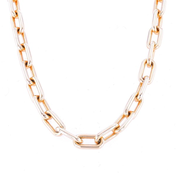 Closeup photo of Solid 14k 18" Oval Link Layering Necklace