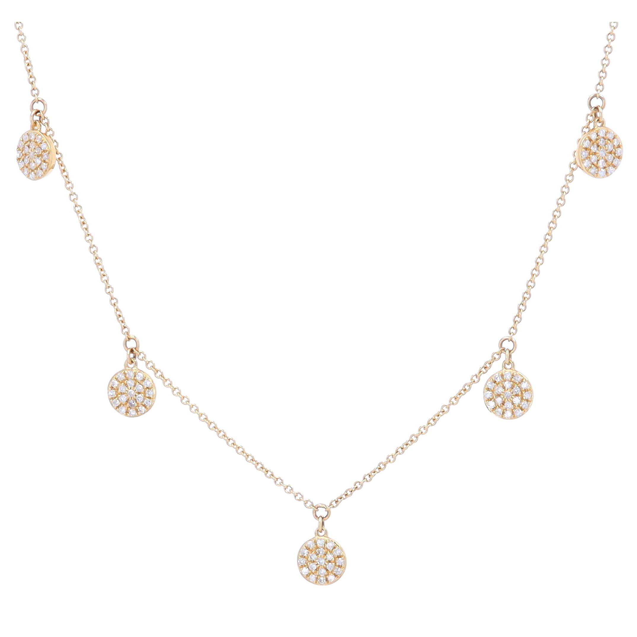 14k Dangling Disc Layering Necklace