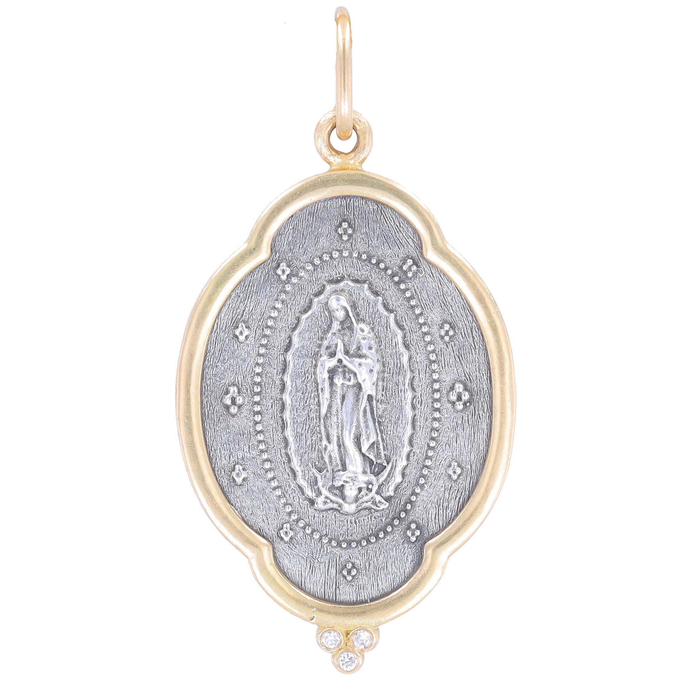 SS/18k Diamond Our Lady of Guadalupe "Trust" - 0.023tcw