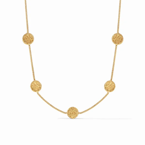 Closeup photo of Trieste Delicate Station Necklace Gold