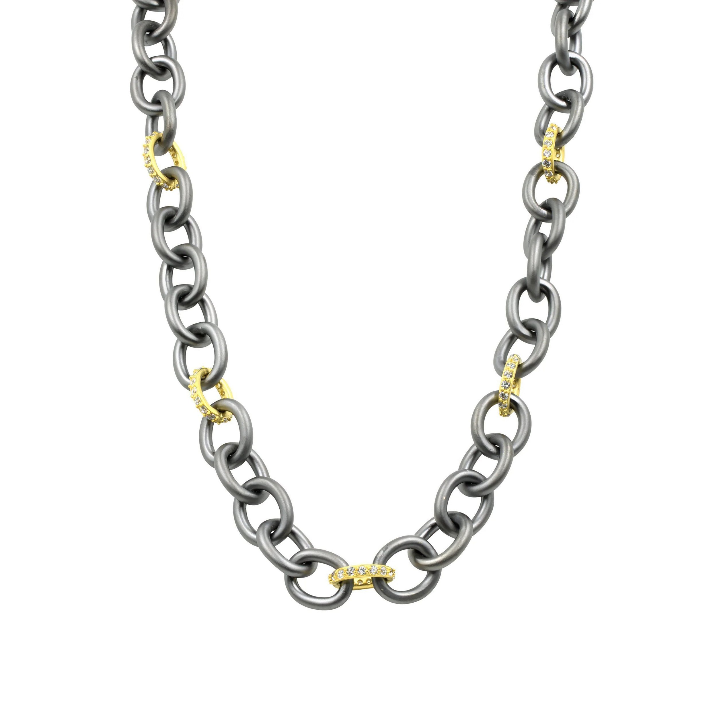 Heavy Alternating Link Toggle Chain Necklace