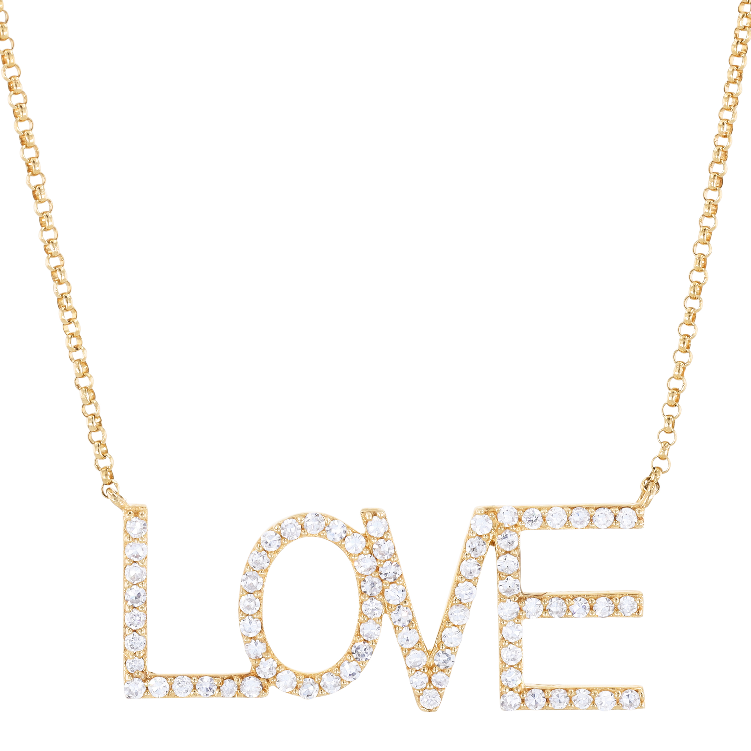 14k Large "LOVE" Pendant Necklace