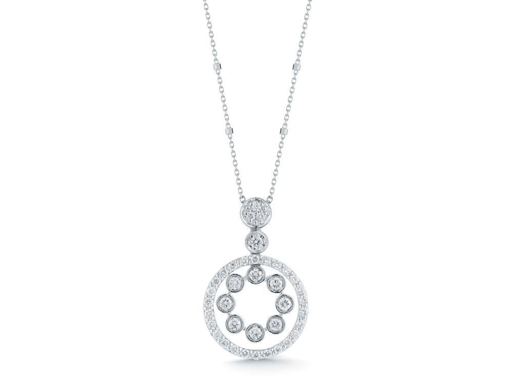 18k Aloro Diamond Circles Necklace