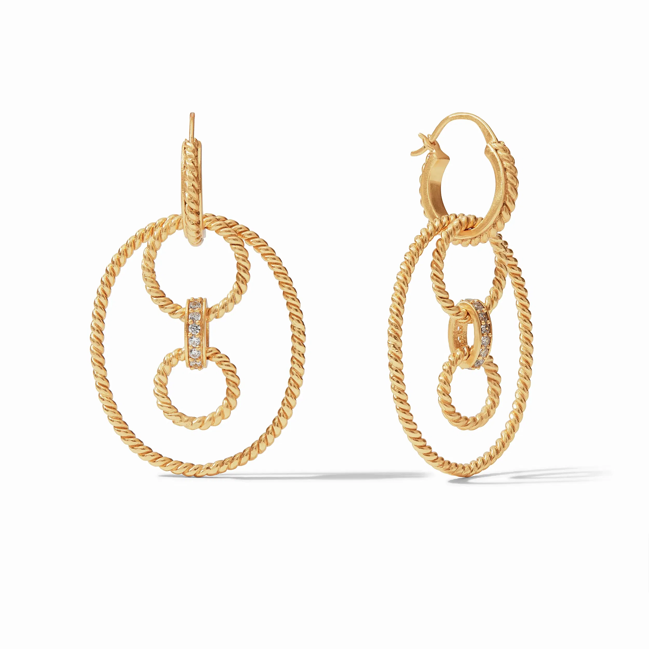 Monaco 3-in-1 Earring Gold Cubic Zirconia