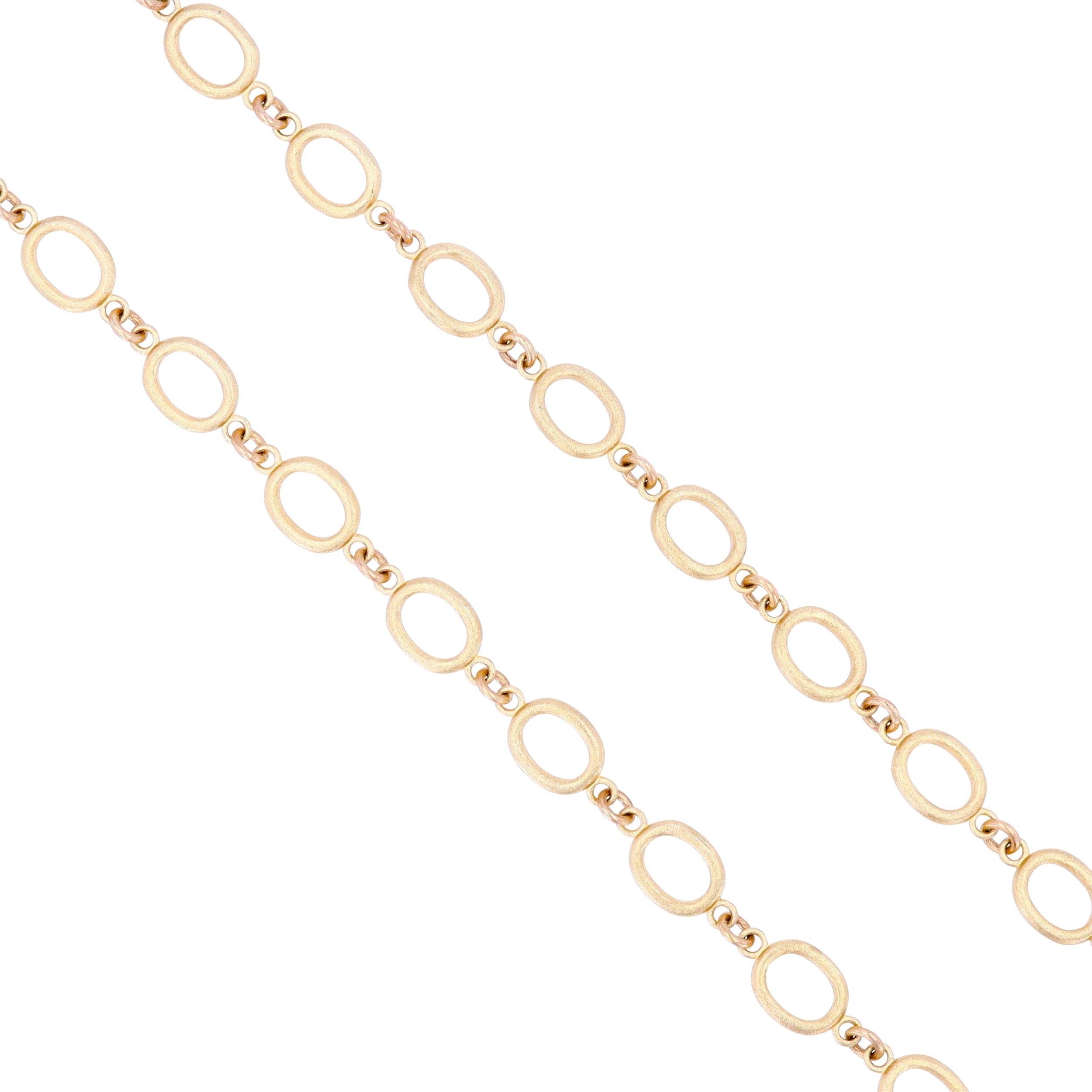 Satin Finish Oval Link Yellow Gold Chain 28"
