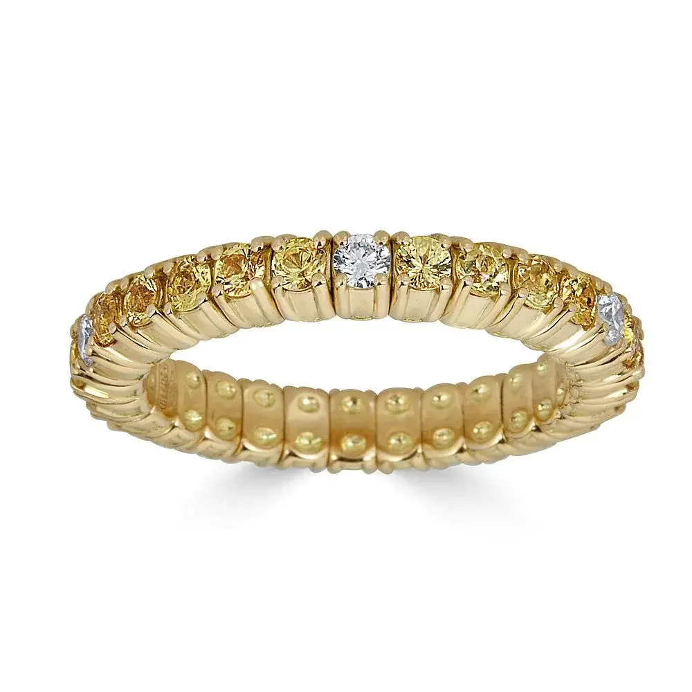 Color Stretch Eternity Ring with Yellow Sapphires