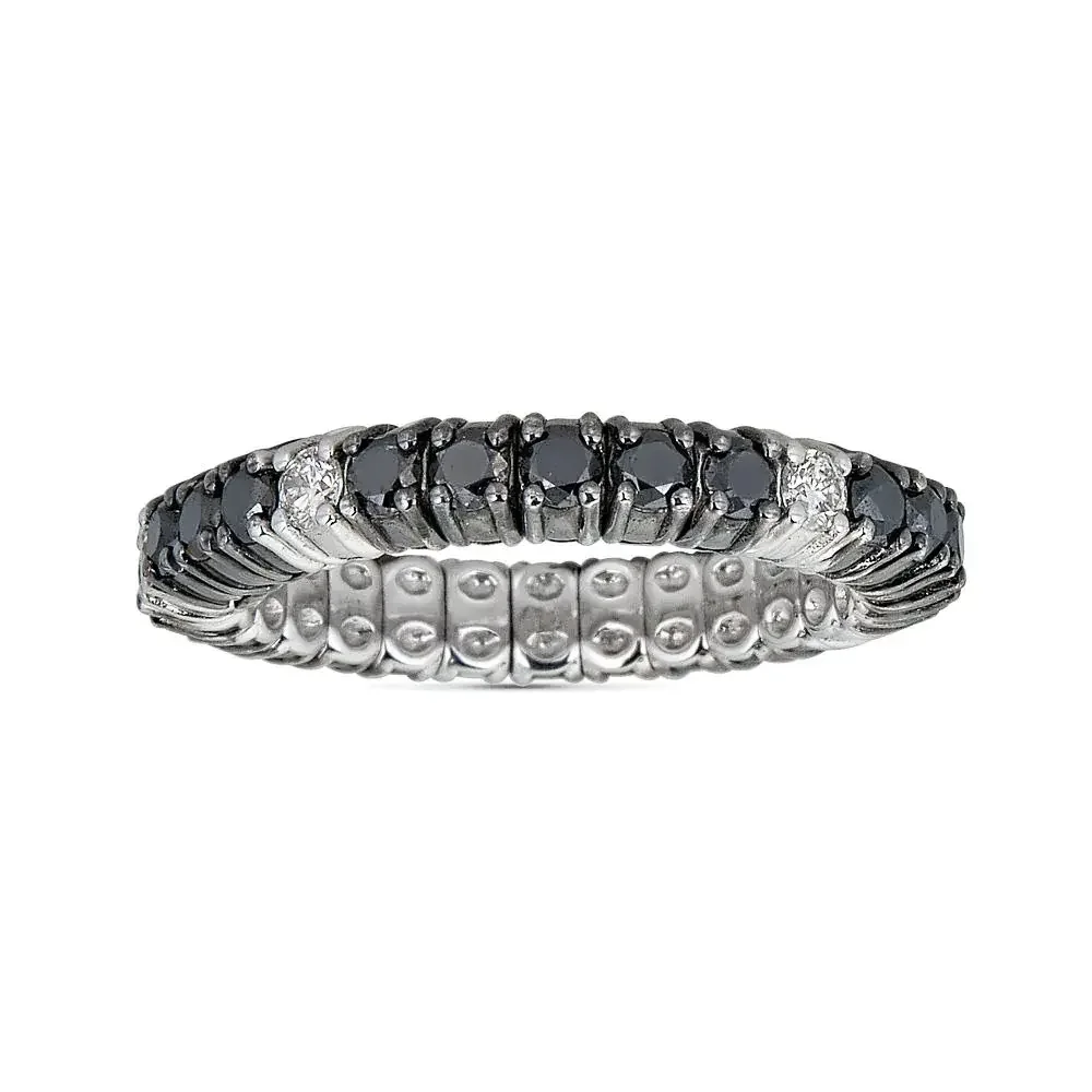 Color Stretch Eternity Ring with Black and White Diamonds
