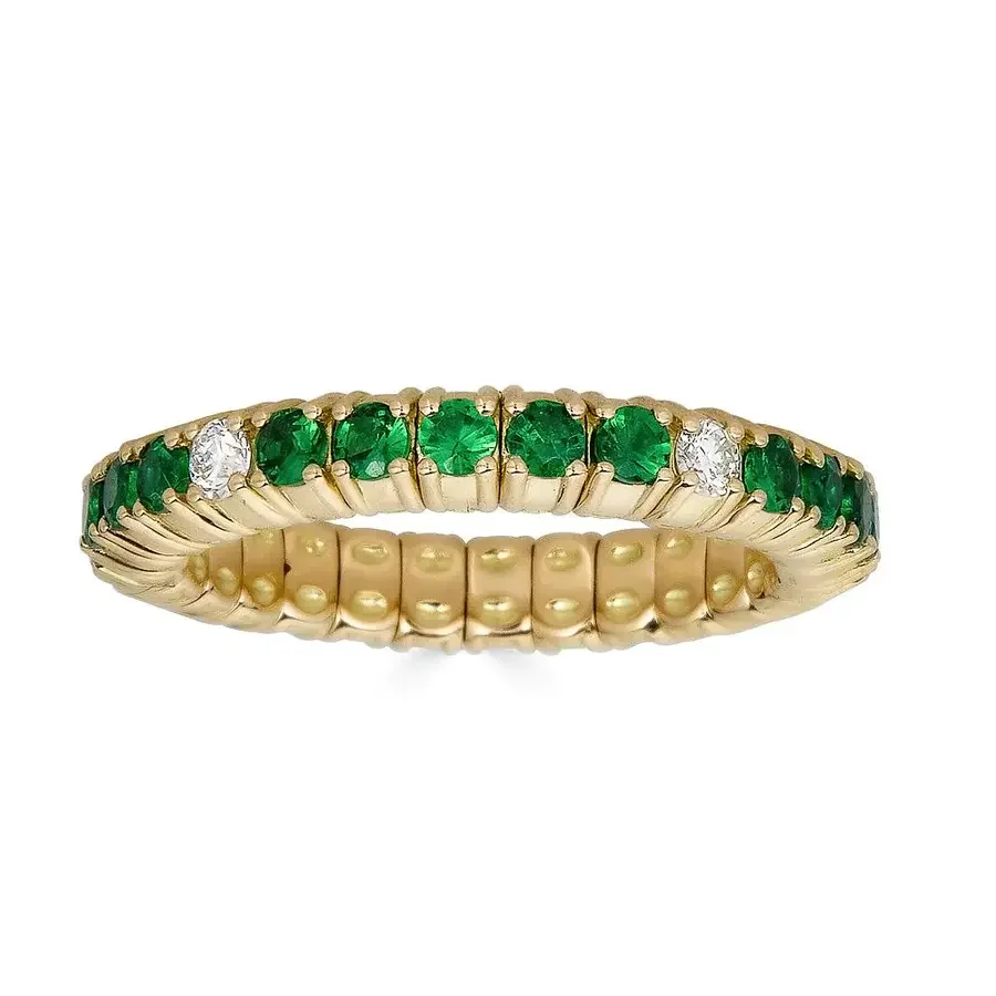 Color Stretch Eternity Ring with Emeralds