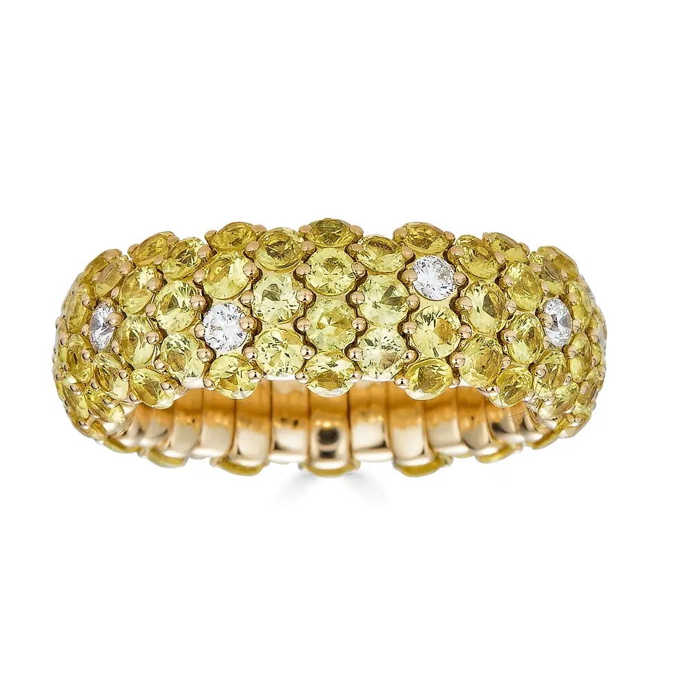 Yellow Sapphire Domed Stretch Ring