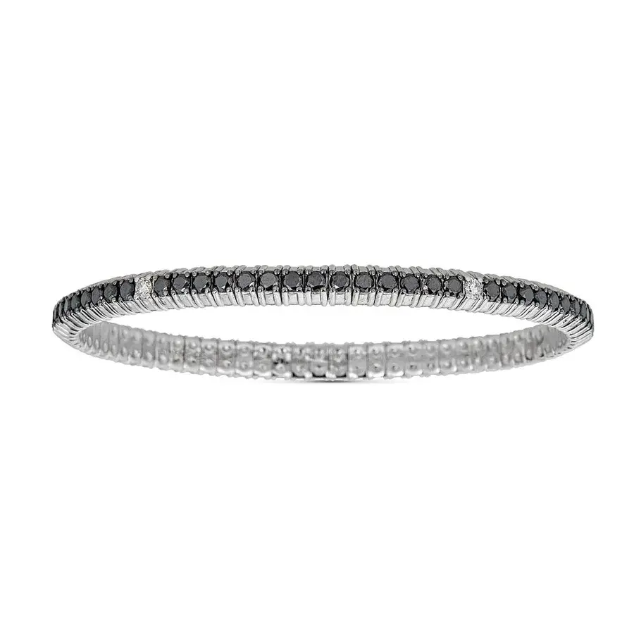 Black and White Diamond Stretch Bracelet