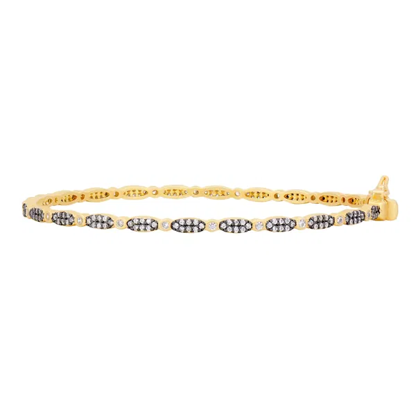 Closeup photo of Marquise Pavé Thin Hinge Bangle