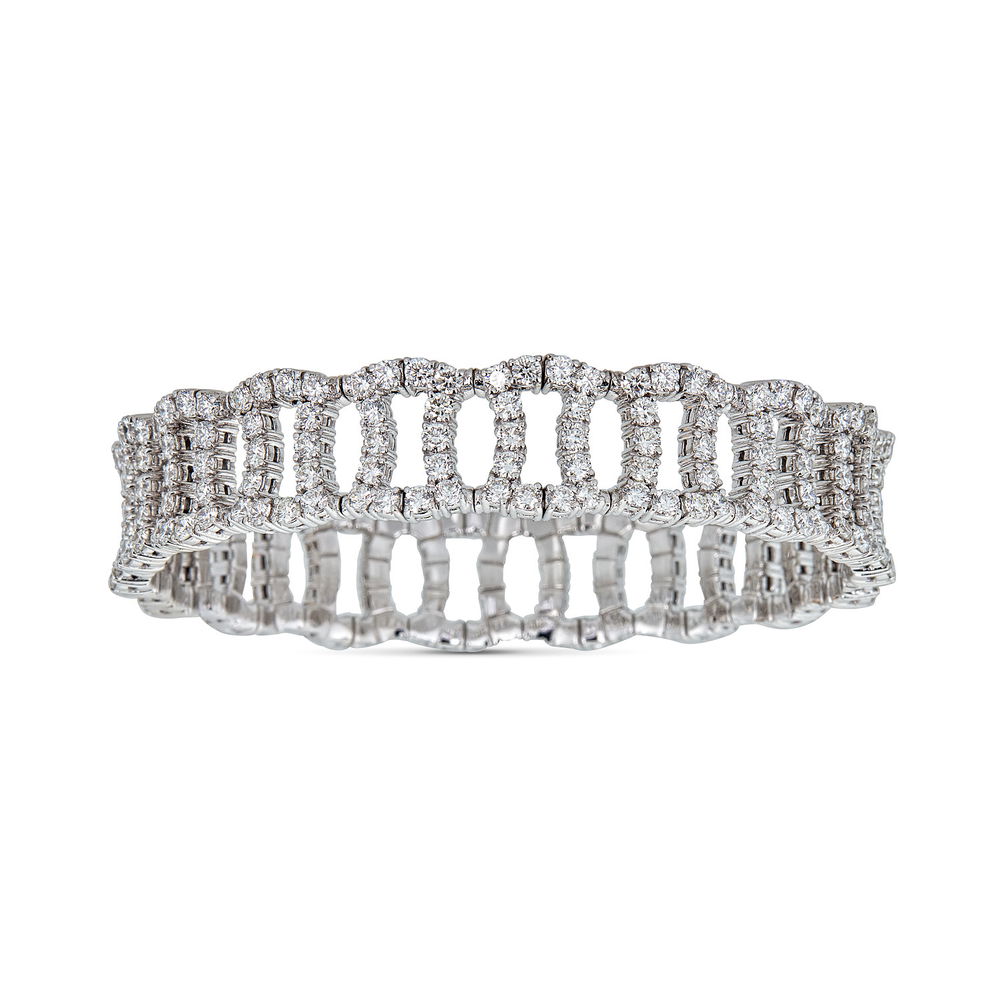 Shot of Overlaping Stretch Bracelet with Diamonds