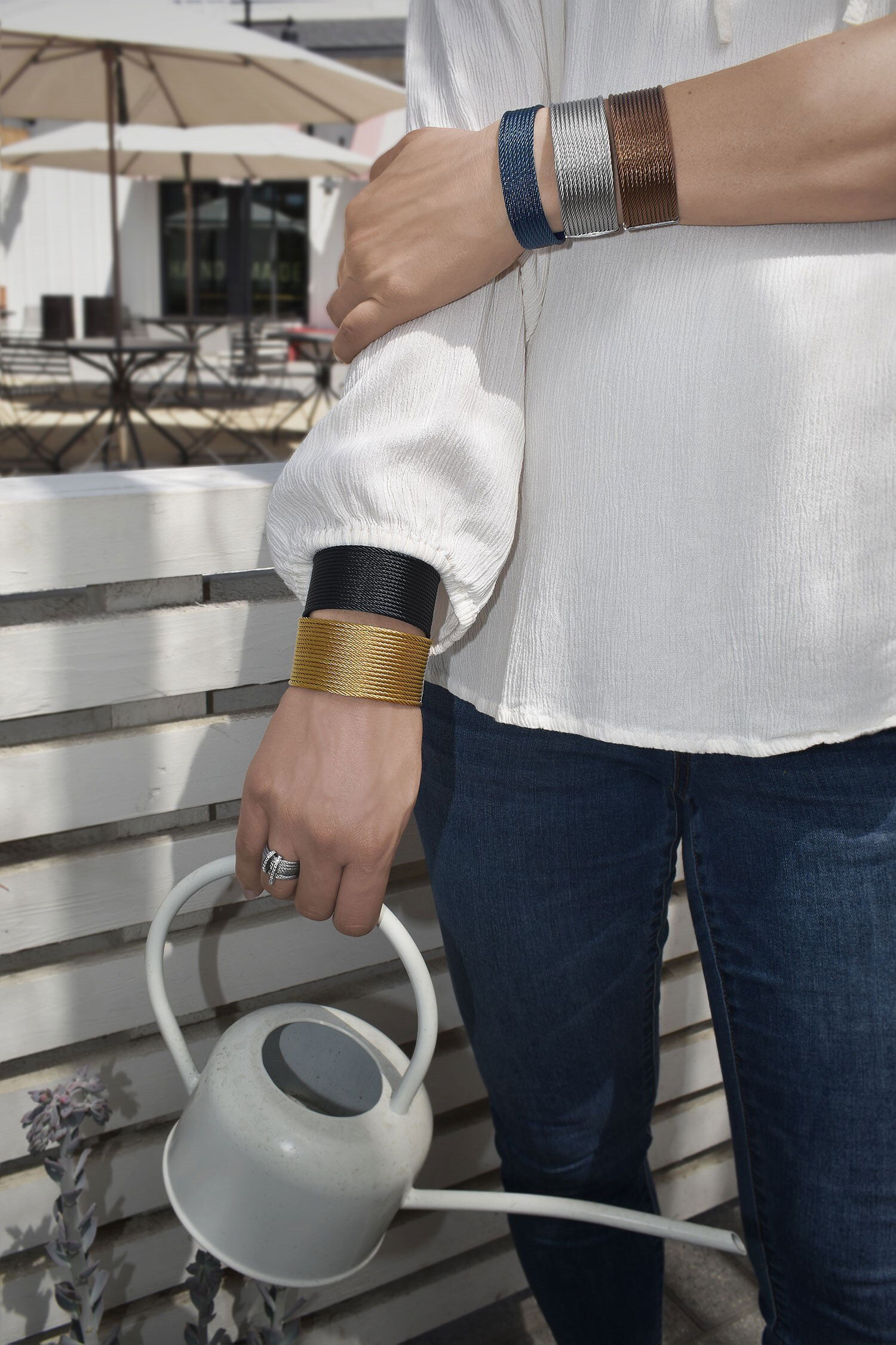 ALOR Black Cable Cuff Essentials 8-Row Cuff ALOR Black Cable Cuff Essentials 8-Row Cuff