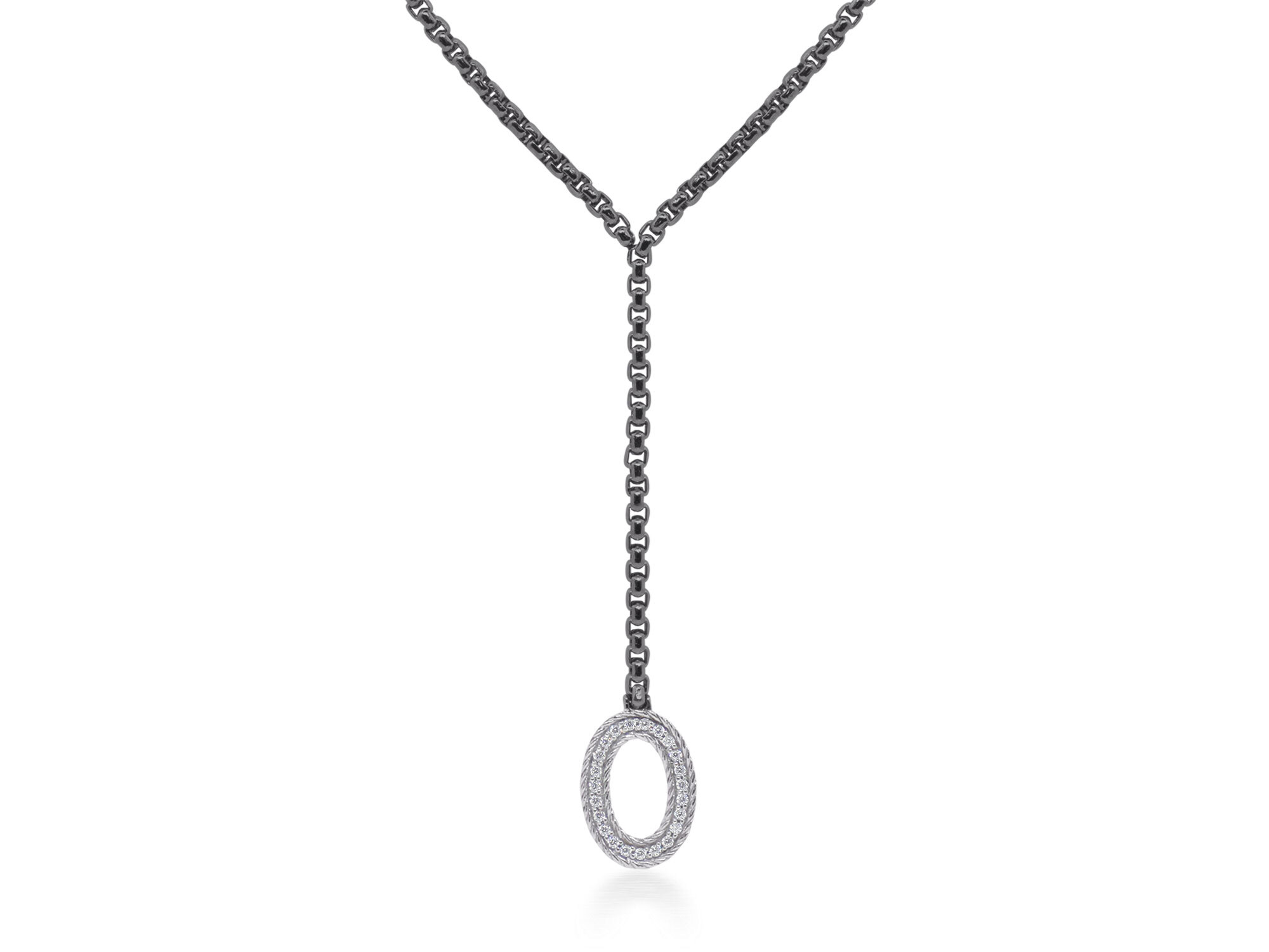 ALOR Yellow Chain Double Layered Necklace with 14kt White Gold & Diamonds