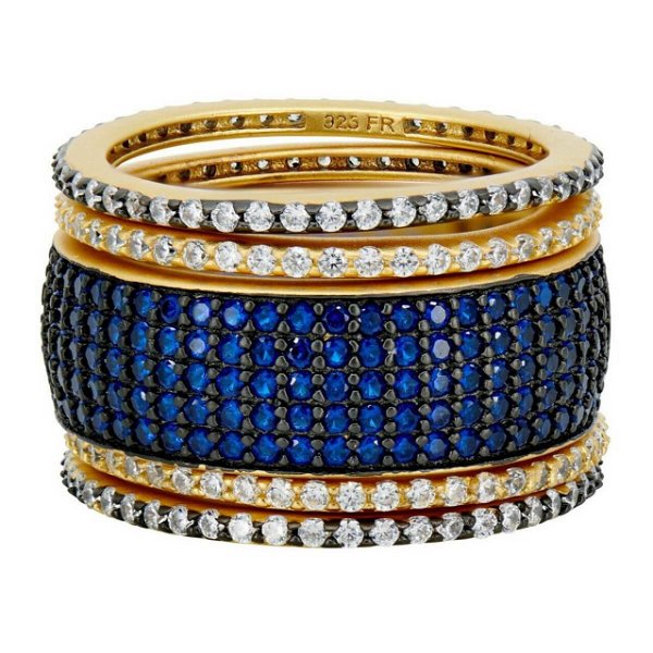 Closeup photo of Sparkling Elegance 5-Stack Midnight Ring