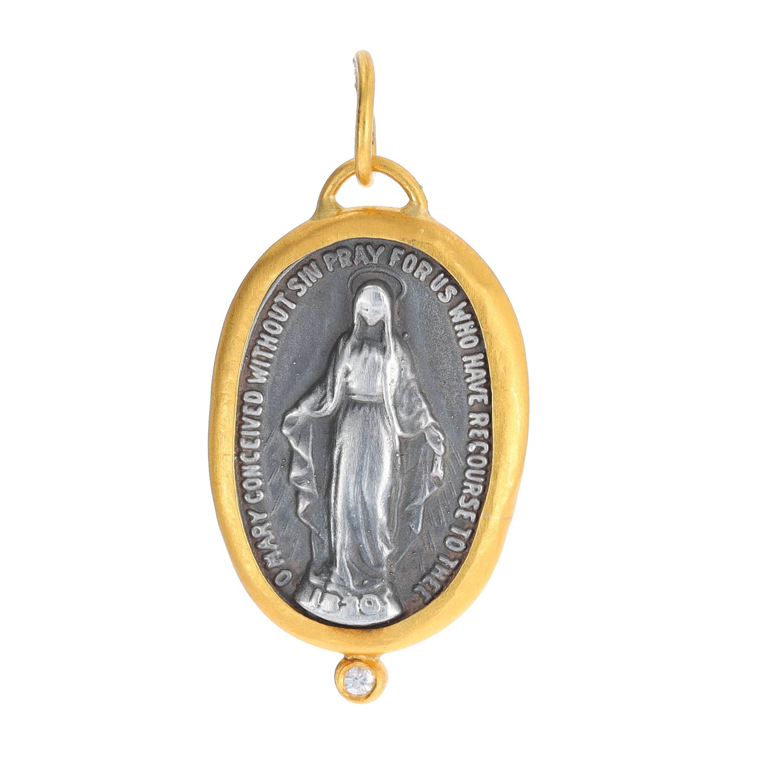 24k Gold Wrapped Miraculous Mary Pendant