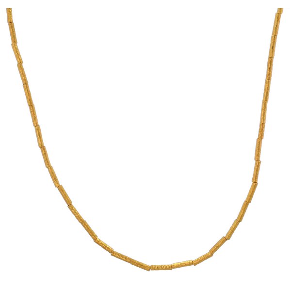 Closeup photo of 22K Gold Tube Necklace
