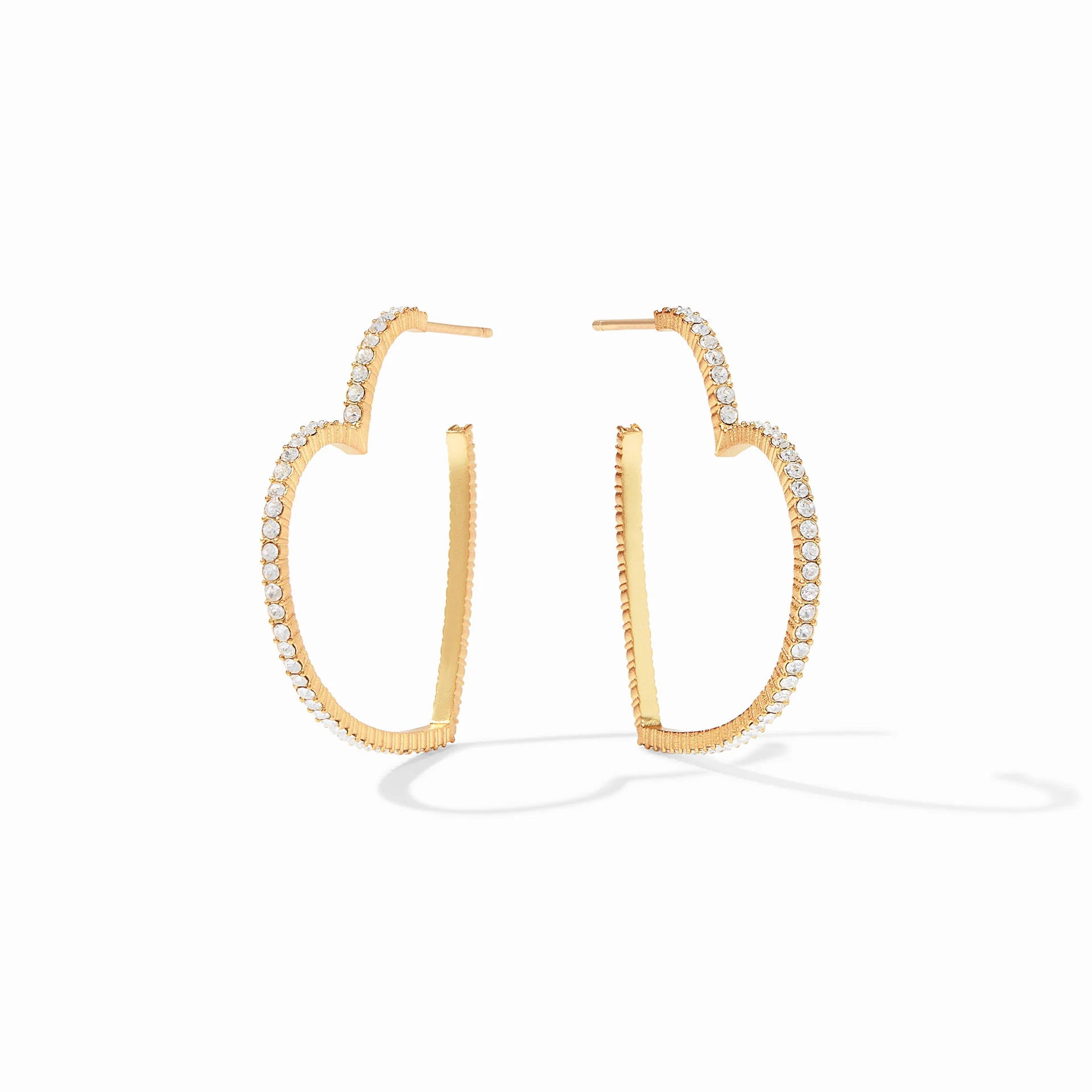 Esme Heart Pavé Hoop in Size Medium