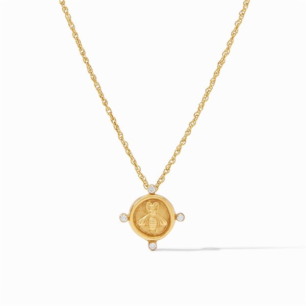 Closeup photo of Bee Cameo Solitaire Necklace