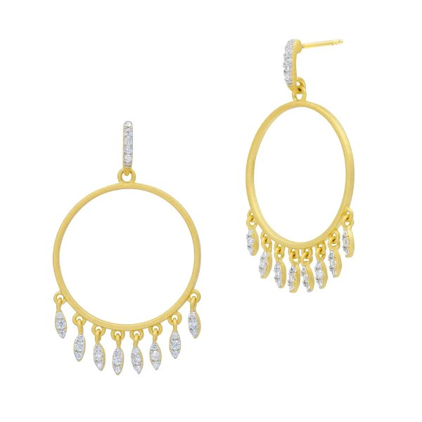 Closeup photo of Blossoming Brilliance Open Hoop Earrings