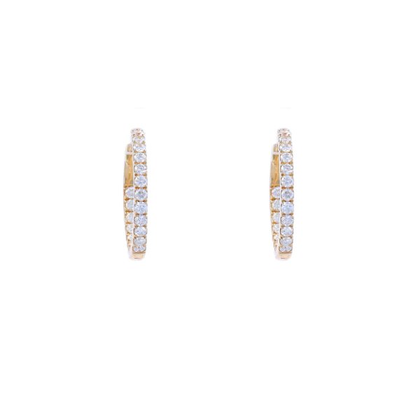 Closeup photo of Prong Round Diamond In And Out Round Shape Hoop Earring