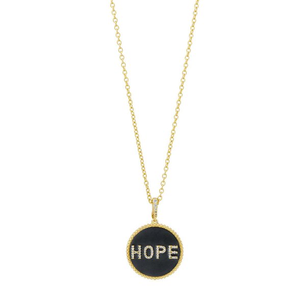 Closeup photo of Hope Double Sided Pavé Necklace