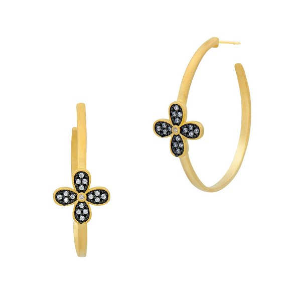 Closeup photo of Blossoming Brilliance Hoop Earrings