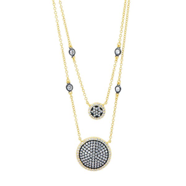 Closeup photo of Double Layer Times Square Pave Necklace