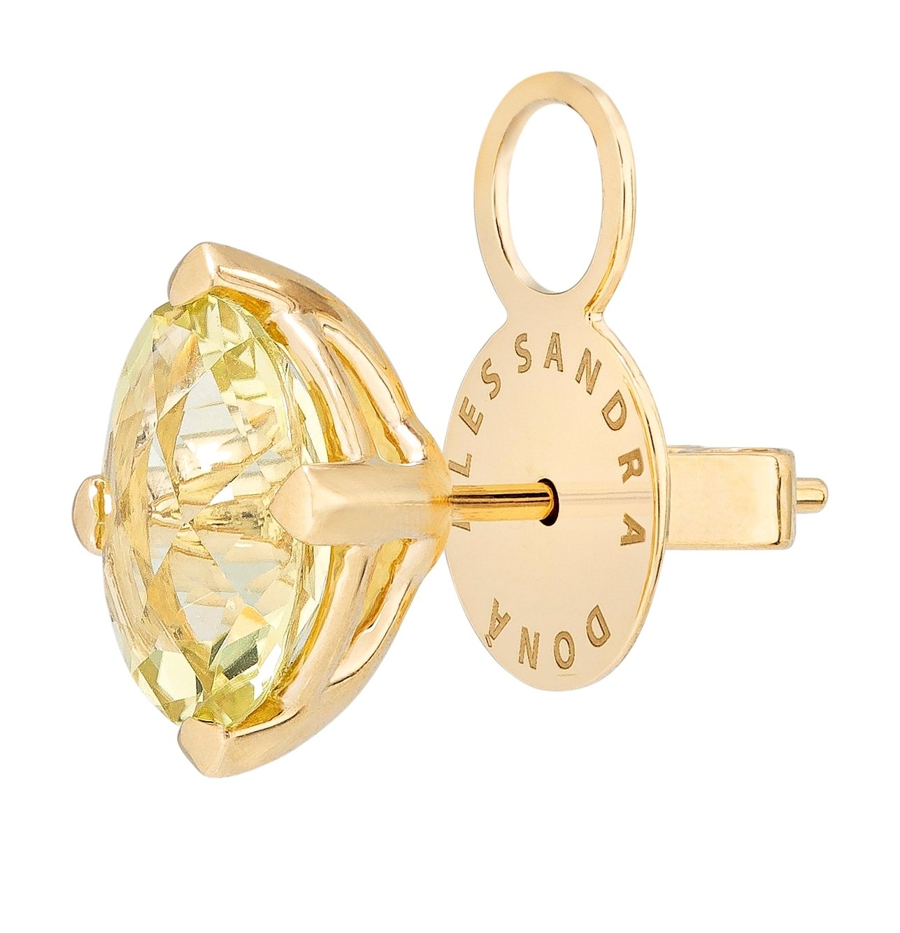Secret Date SemipreciousStone Mono Earring 18KYellow Gold Lemon Quartz