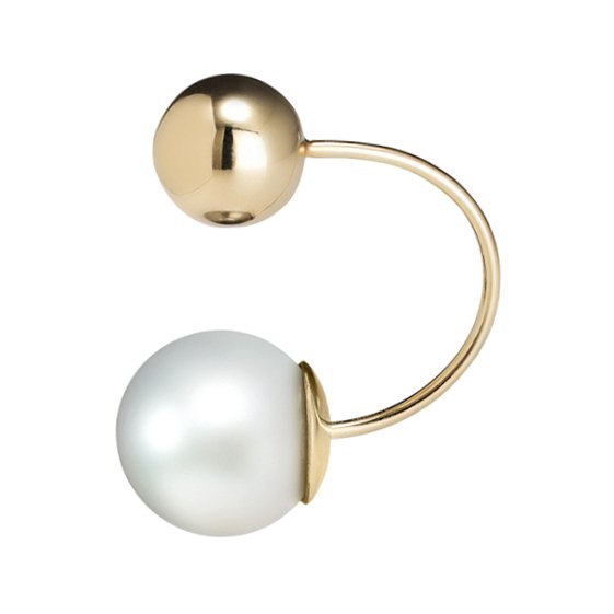 Combo Pearl C - Earring 18K Yellow Gold White South Sea Pearl 11- 12mm