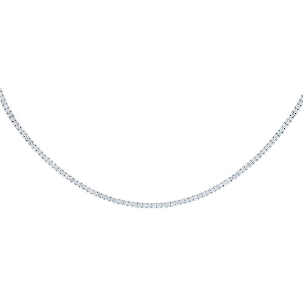 Closeup photo of 14k White Gold 6.00ct Diamond Tennis Necklace 16"