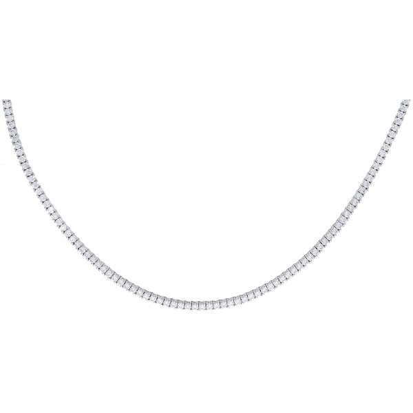 Closeup photo of 14k White Gold 10.00ct Diamond Tennis Necklace 18"