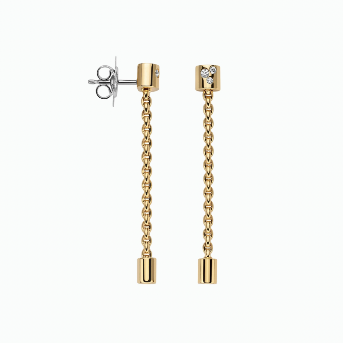 Pendant earrings made of 18 carat gold with diamonds. ARIA Drop Earrings