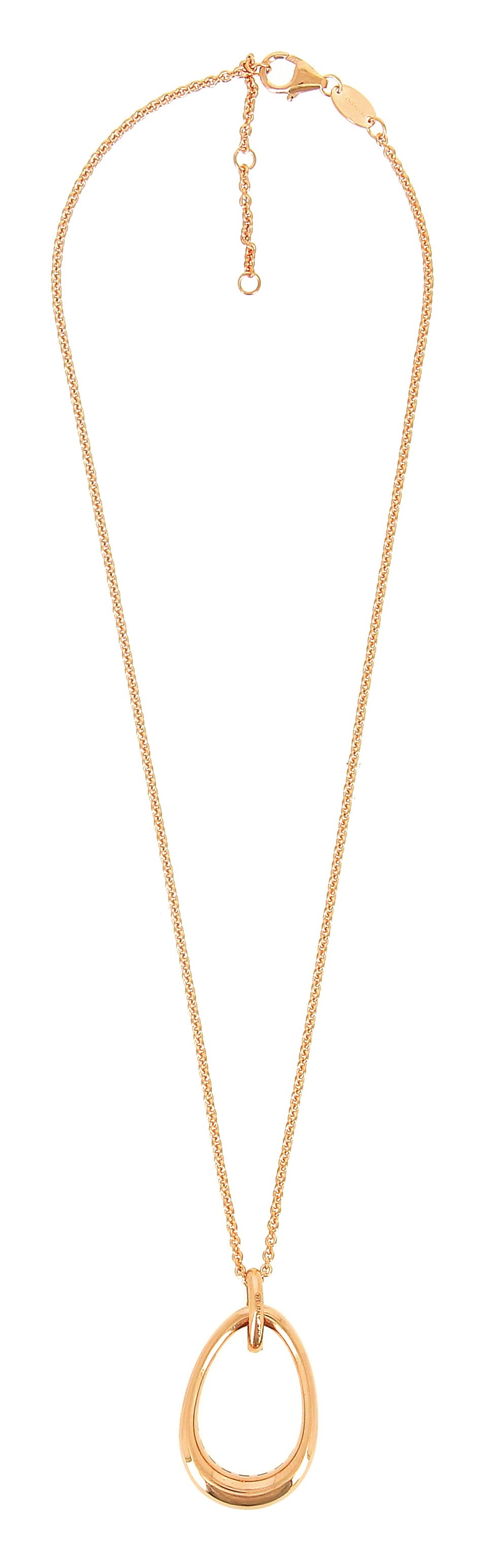 Elegance Elliptical Pendant Necklace 18k Yellow Vermeil