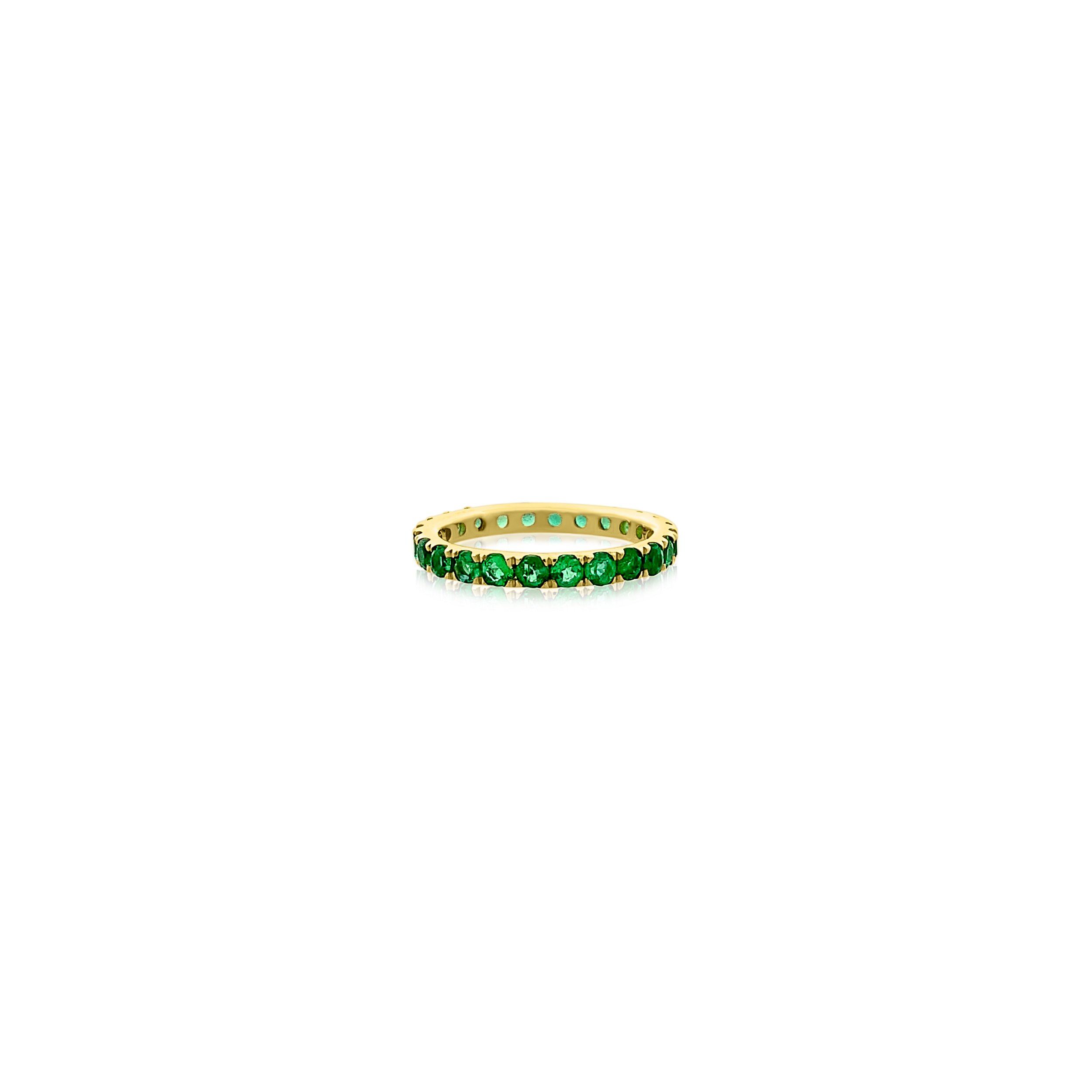 Emerald & Yellow Gold Stacker Ring