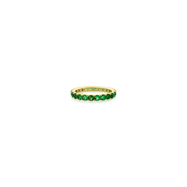 Closeup photo of Emerald & Yellow Gold Stacker Ring