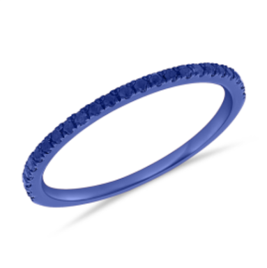 Closeup photo of Sapphire Blue Band Ring