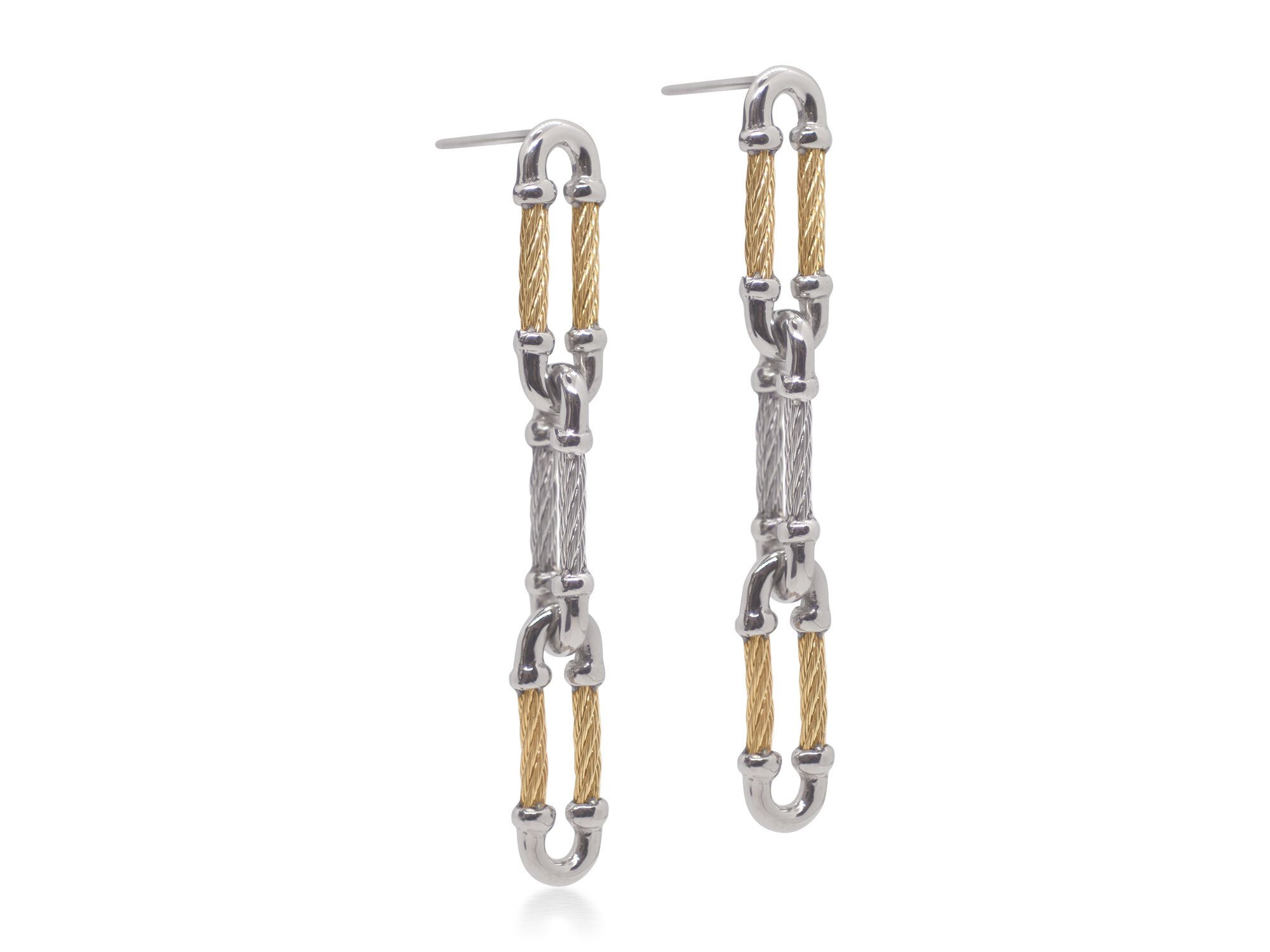 ALOR Grey & Yellow Cable Clip Drop Earrings – Luxury Designer & Fine Jewelry - ALOR