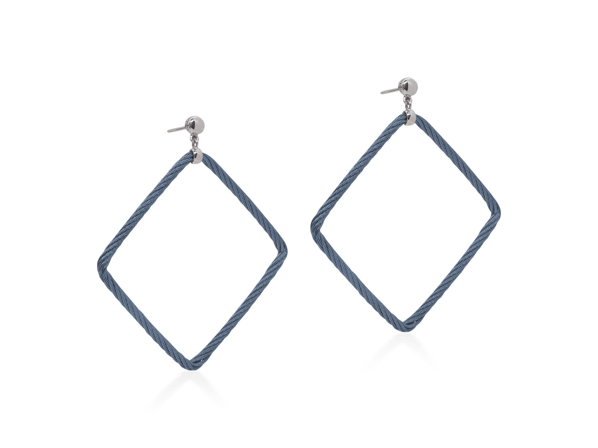 ALOR Blueberry Cable Open Square Drop Earrings with 18kt Gold – Luxury Designer & Fine Jewelry - ALOR